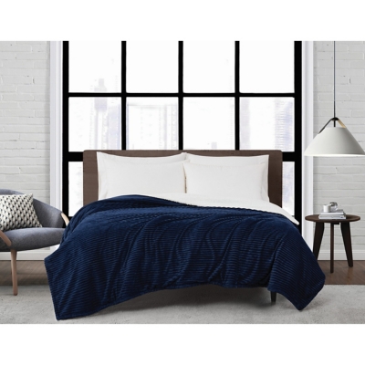 London Fog Corduroy Blanket, Blue