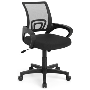 Mid-Back Mesh Office Chair Ergonomic Computer Chair with Lumbar Support-Black