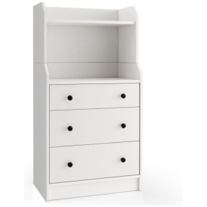 Modern Storage Dresser with Anti-toppling Device-White