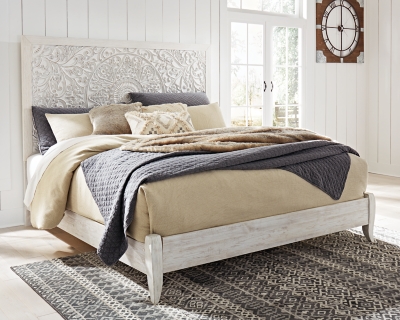Paxberry King Panel Bed, Whitewash