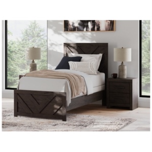 Prendonea Twin Panel Bed, Charcoal