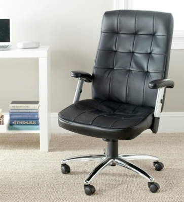 Safavieh Olga Home Office Desk Chair, Light Black
