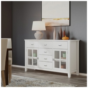 Simpli Home Artisan Sideboard Buffet Credenza, White