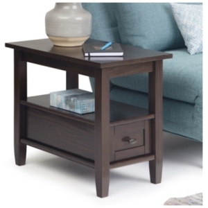 Simpli Home Warm Shaker Narrow Accent Side Table, Tobacco Brown