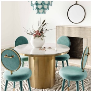 TOV Furniture Kylie Dining Chair , Sea Blue