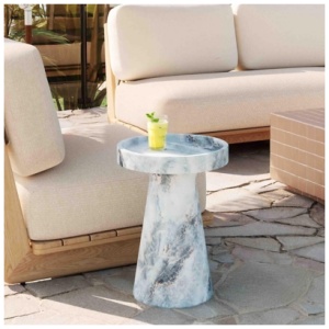 TOV Furniture Zara Outdoor Side Table, Gray