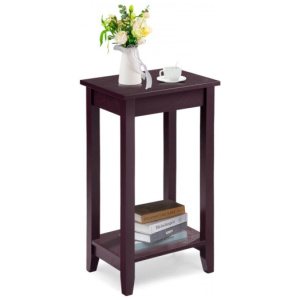 Tall Wooden Sofa End Table Side Table