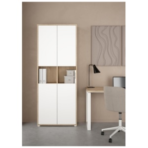 Tvilum Sign 80" Bookcase, Jackson Hickory/White