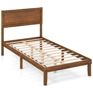 Twin/Full/Queen Size Bed Frame with Headboard and Wooden Slats Support-Twin Size