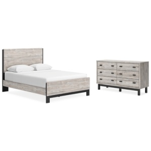 Vessalli Queen Panel Bed with Dresser, Gray