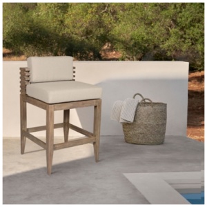 Vivid Outdoor Patio Bar Stool, Taupe