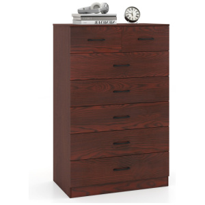 Wooden Chest of Drawers with Anti-toppling Device and Metal Handles