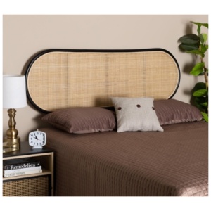 bali & pari Reegan Queen Standalone Panel Headboard, Black/Natural