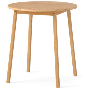 27.5 Inch Round Bamboo Dining Table for 2-4 Person-Natural