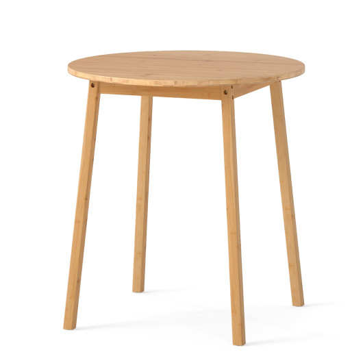 27.5 Inch Round Bamboo Dining Table for 2-4 Person-Natural
