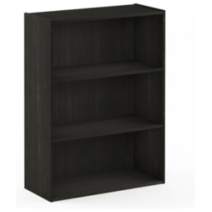 3-Tier Open Shelf Bookcase, Dark Brown