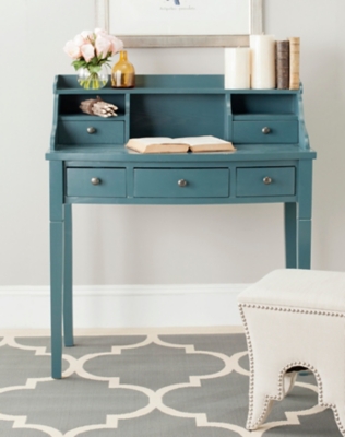 5 Drawer Writing Desk, Blue