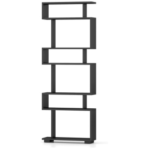 6-Tier Bookcase with Anti-Tipping Kit-Black