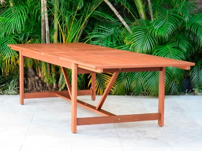 Amazonia Patio Dining Table, Dark Brown