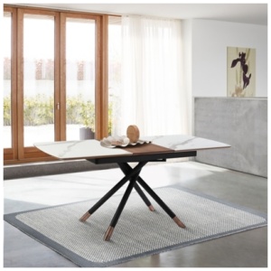 Armen Living Alora Extendable Dining Table, Gray
