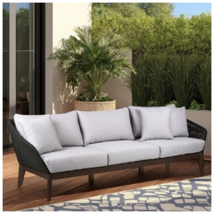 Armen Living Athos Outdoor Sofa, Black
