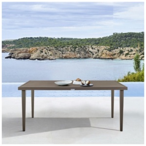 Armen Living Grenada Outdoor Dining Table, Brown