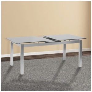 Armen Living Ivan Dining Table, Brushed Stainless Steel