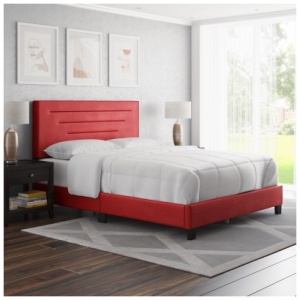 Aurelius Queen Upholstered Faux Leather Platform Bed
