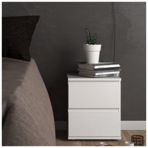 Aurora 2 Drawer Nightstand, White