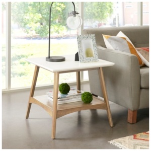 Avenu End Table, Off White/Natural