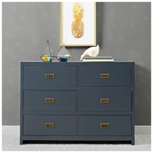 Baby Relax Miles 6 Drawer Dresser, Graphite Blue