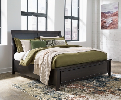 Bambori California King Sleigh Bed, Dark Brown