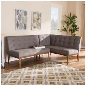 Baxton Studio 53" Arvid Sofa Bench, Gray