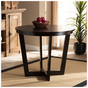 Baxton Studio Alayna Dining Table, Dark Brown, Wood