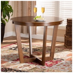 Baxton Studio Alayna Dining Table, Walnut, Wood