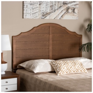 Baxton Studio Clive Queen Size Headboard, Ash Walnut