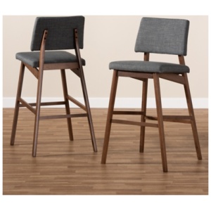 Baxton Studio Colton Bar Stool, Dark Gray