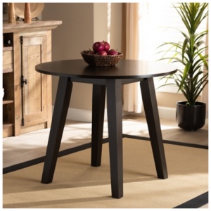 Baxton Studio Ela Dining Table, Dark Brown, Wood
