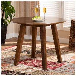 Baxton Studio Ela Dining Table, Walnut, Wood