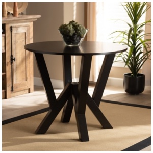 Baxton Studio Irene Dining Table, Dark Brown, Wood