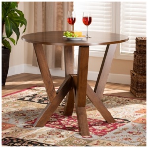 Baxton Studio Irene Dining Table, Walnut, Wood