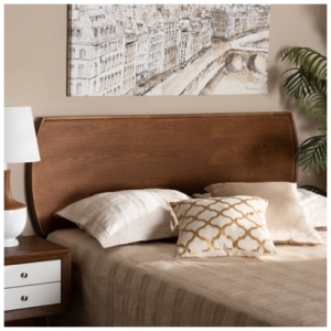Baxton Studio Laurien Full Size Headboard, Ash Walnut