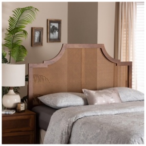 Baxton Studio Risha King Panel Headboard, Walnut Brown