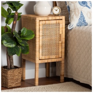 Baxton Studio Vivan Nightstand, Natural Brown