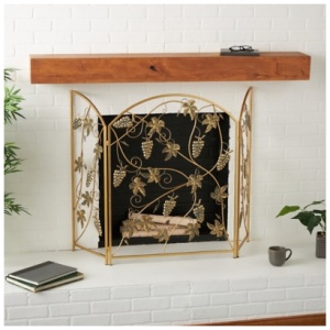 Bayberry Lane 29" x 36" Fireplace Screen, Gold