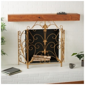 Bayberry Lane 29" x 40" Fireplace Screen, Gold