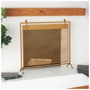 Bayberry Lane 38" x 36" Fireplace Screen, Gold