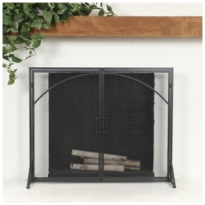 Bayberry Lane 39" x 32" Fireplace Screen, Black