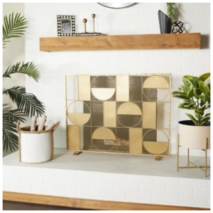 Bayberry Lane 40" x 32" Fireplace Screen, Gold