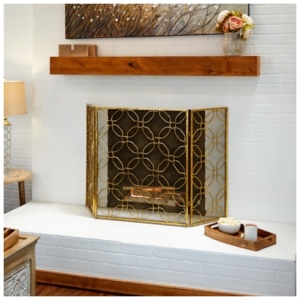 Bayberry Lane 53" x 31" Fireplace Screen, Gold